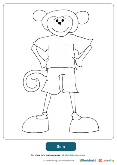 Colouring poster: Sam – Phonic Books UK