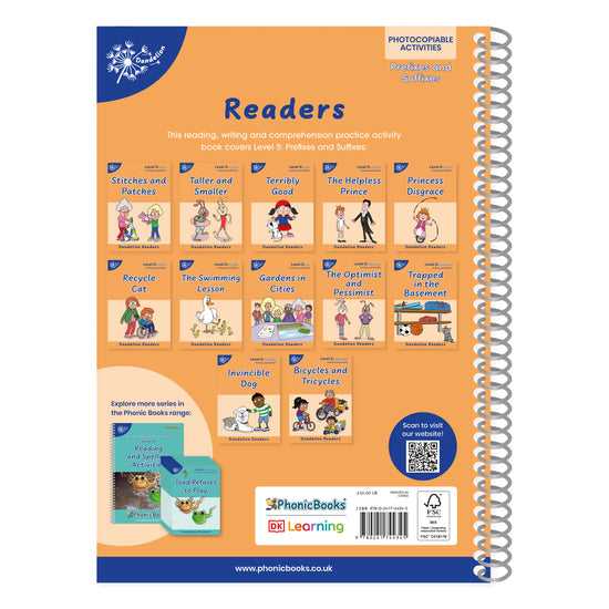 Phonic Books Dandelion Readers Level 5 Prefixes and Suffixes Activities