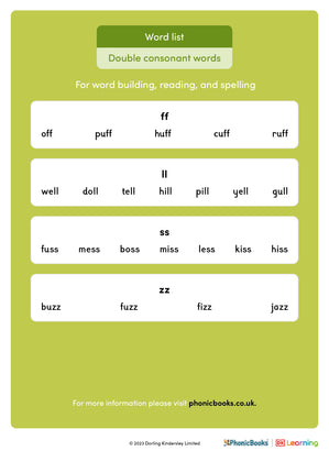 Word list: Double consonant words - image