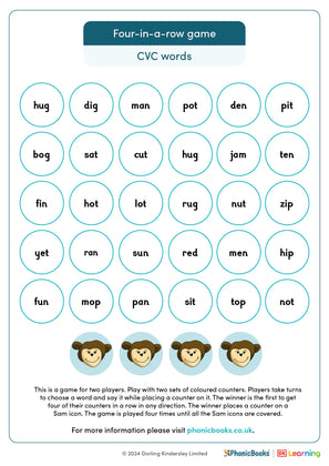 Four-in-a-row game: CVC words - image