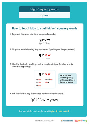 High-frequency words: 'grow'