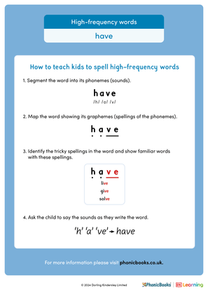 High-frequency words: 'have' - image