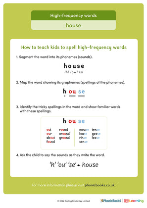 High-frequency words: 'house' - image