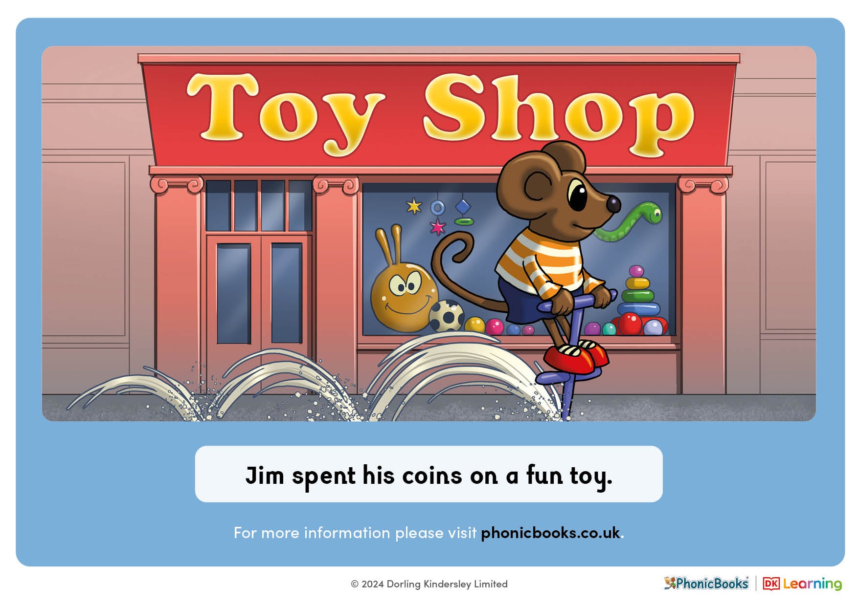 Toy Shop sentence with /oi/ words (Colour) – Phonic Books UK