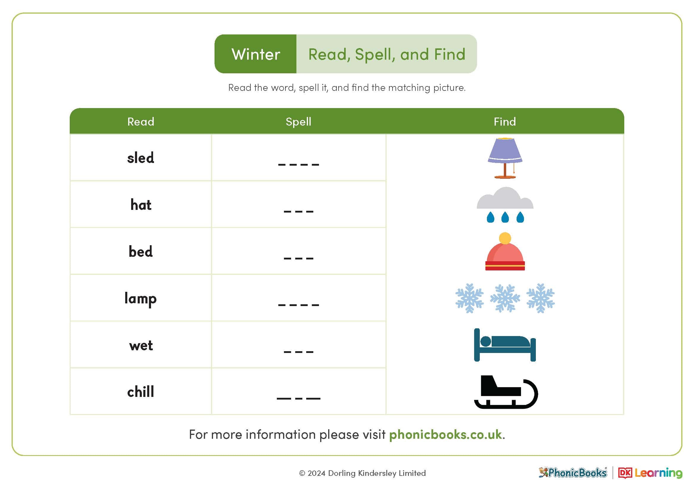 Winter Four-in-a-Row Game – Phonic Books UK