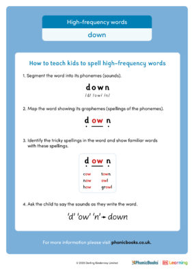 UK high frequency words down